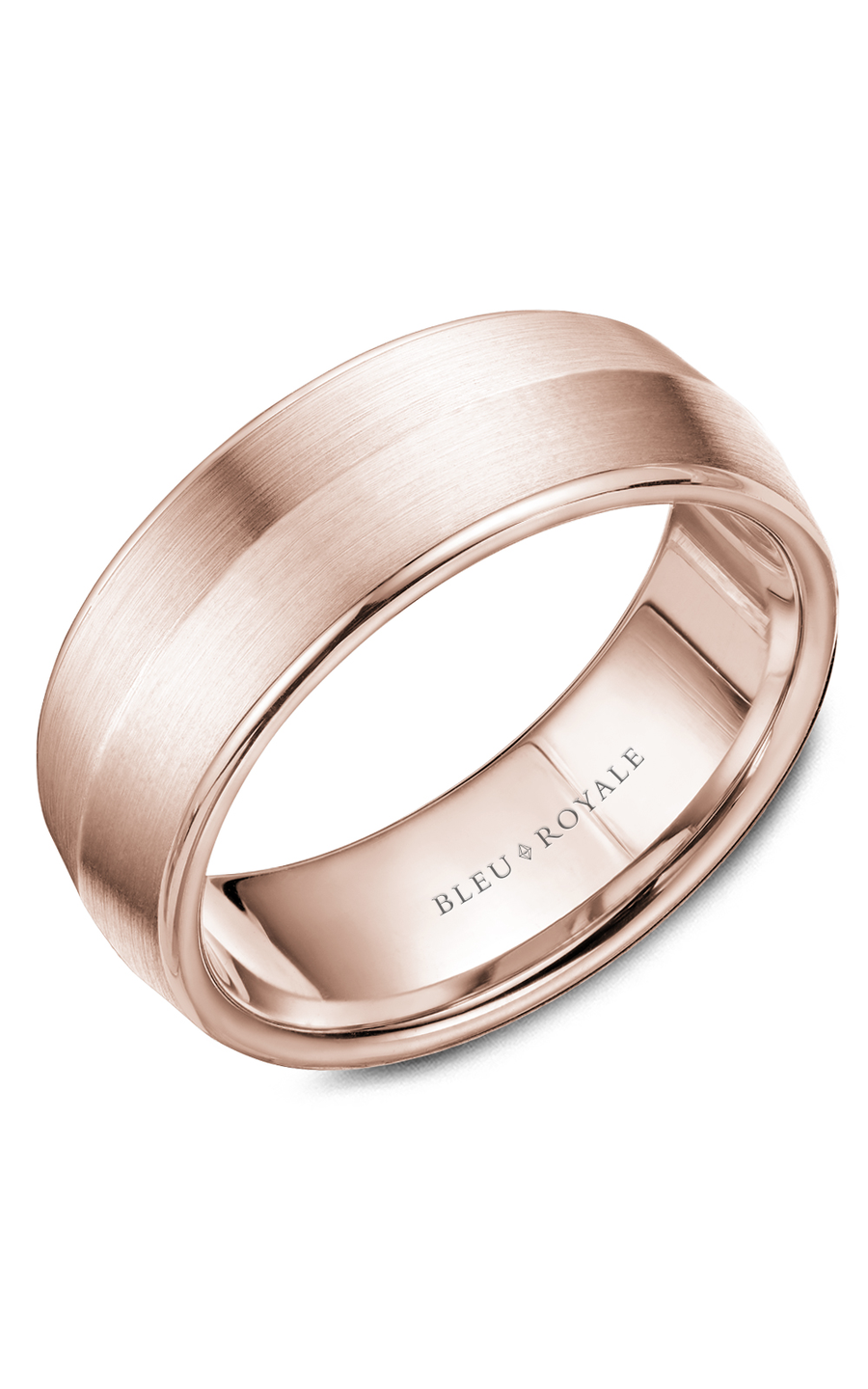 Bleu Royale Men's Wedding Band Ring - 8mm Comfort Fit Tungsten Carbide with Brushed Finish - Perfect for Engagement, Anniversary & Formal Occasions