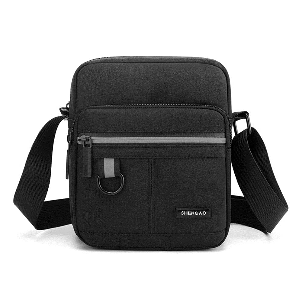 Compact Canvas Crossbody Bag for Men - Small Shoulder Bag & Mini Messenger Bag - Holds Phone, Wallet & Coins - Perfect for Travel, Commuting & Daily Use