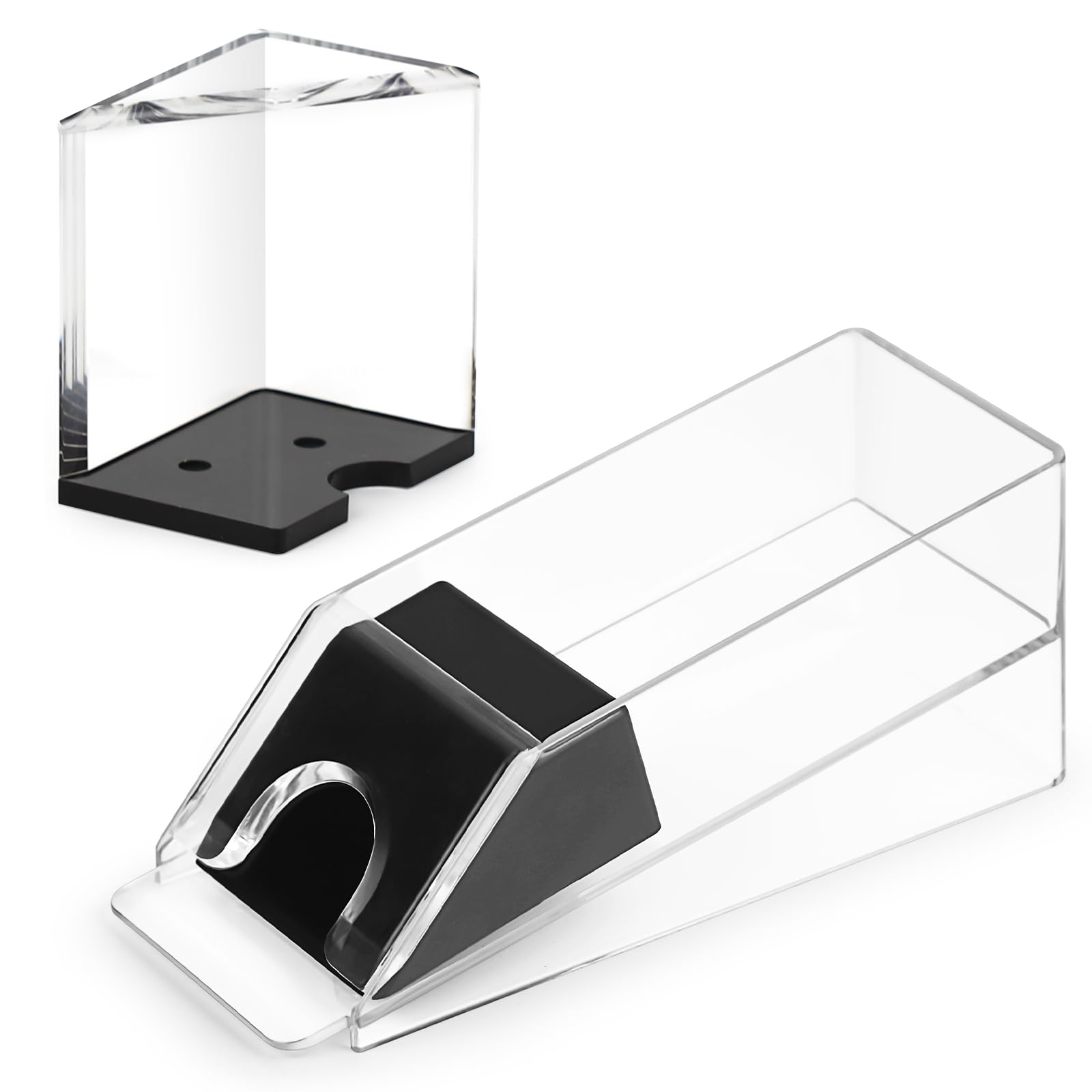 4 Deck Blackjack Shoe & Discard Tray - Clear Acrylic Card Dispenser for Poker & Casino Games - Standard Size Playing Card Holder - Perfect for Family Game Nights & Casino-Themed Parties