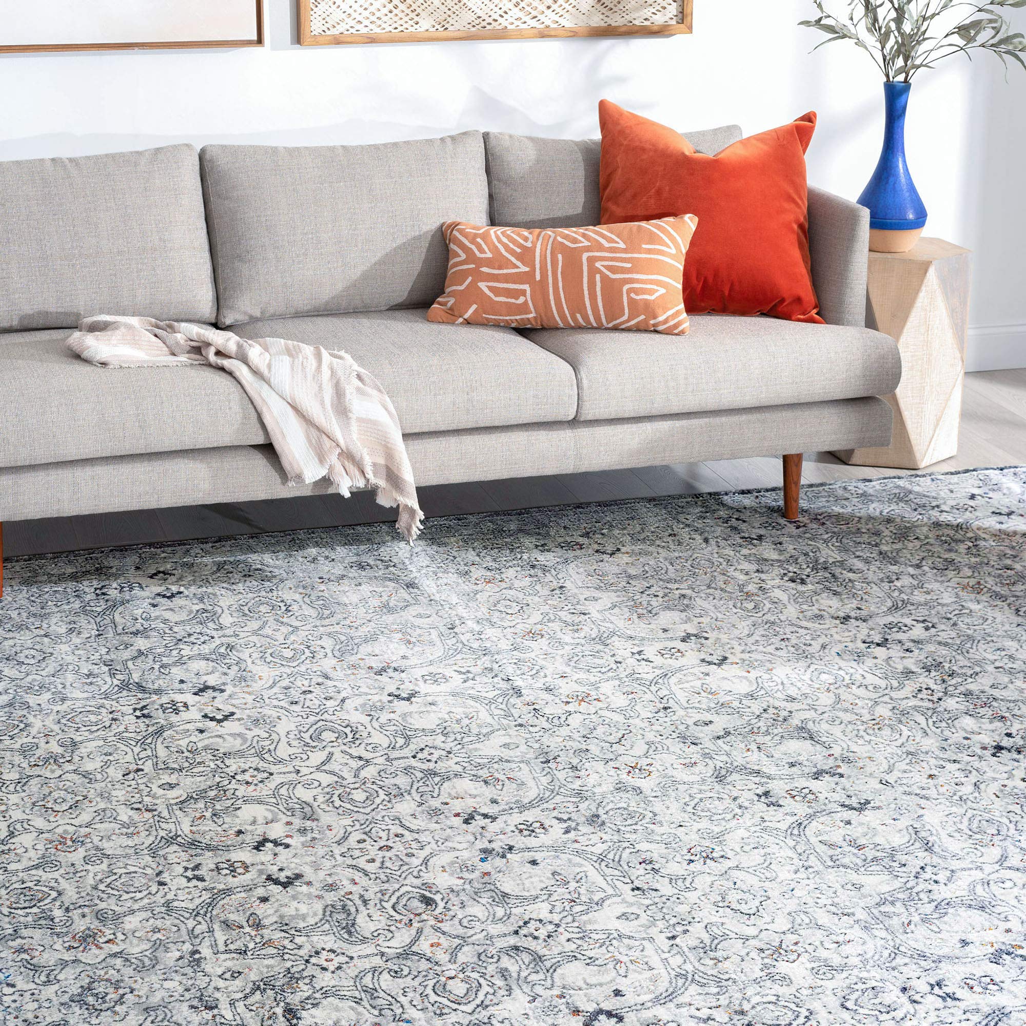 8x10 Large Area Rug by Martha Gray - Traditional Floral Design for Living Room, Dining Room, Bedroom, Kitchen & Entryway - Perfect for Home Decor & Comfortable Flooring