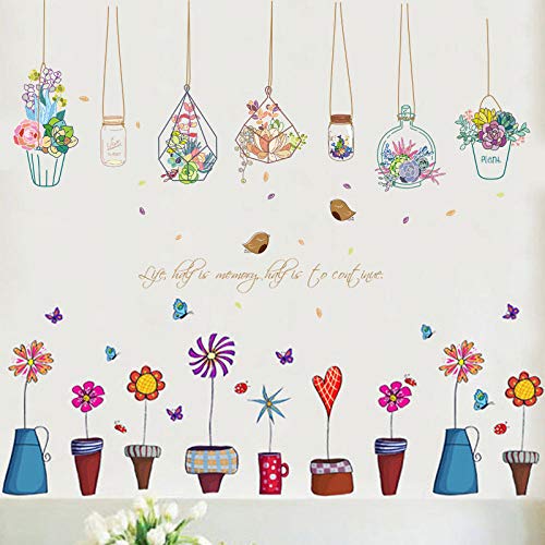 Butterfly Flower Bonsai Wall Stickers for Home & Kitchen Decor