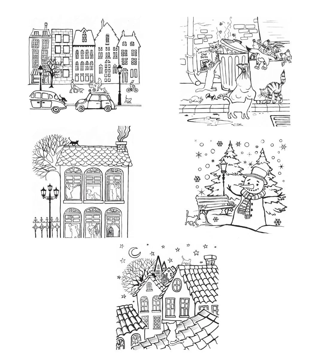 Funny Cat Doormat Mini Set - Cats of the City Collection | Perfect for Home Entryway, Office Decor & Gift Giving