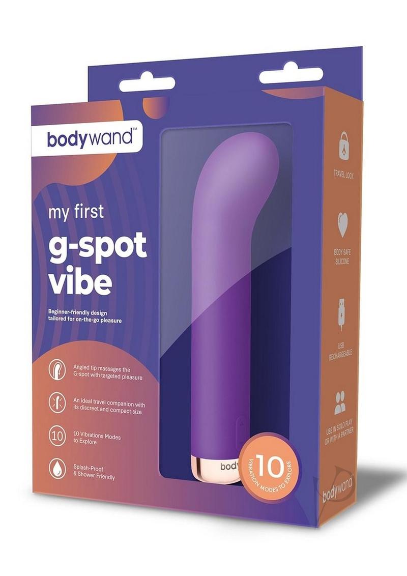 Bodywand My First G Spot Vibrator - Rechargeable Silicone Massager for Women, Purple - Perfect for Solo Play & Couples Intimacy