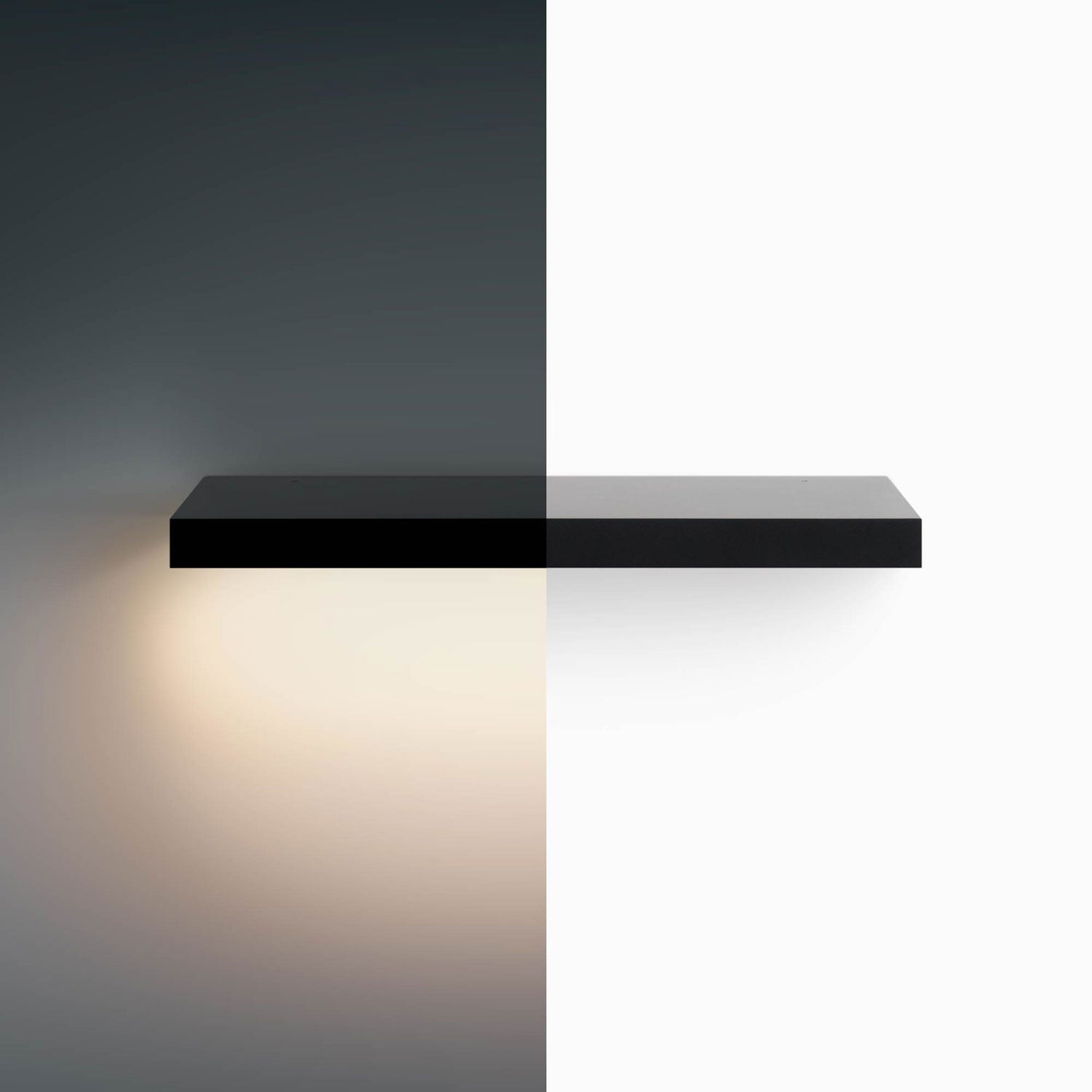 Aksel LED Black Floating Shelf - Modern Wall Mounted Display Shelf with Built-in Lights for Living Room, Bedroom, or Kitchen Decor