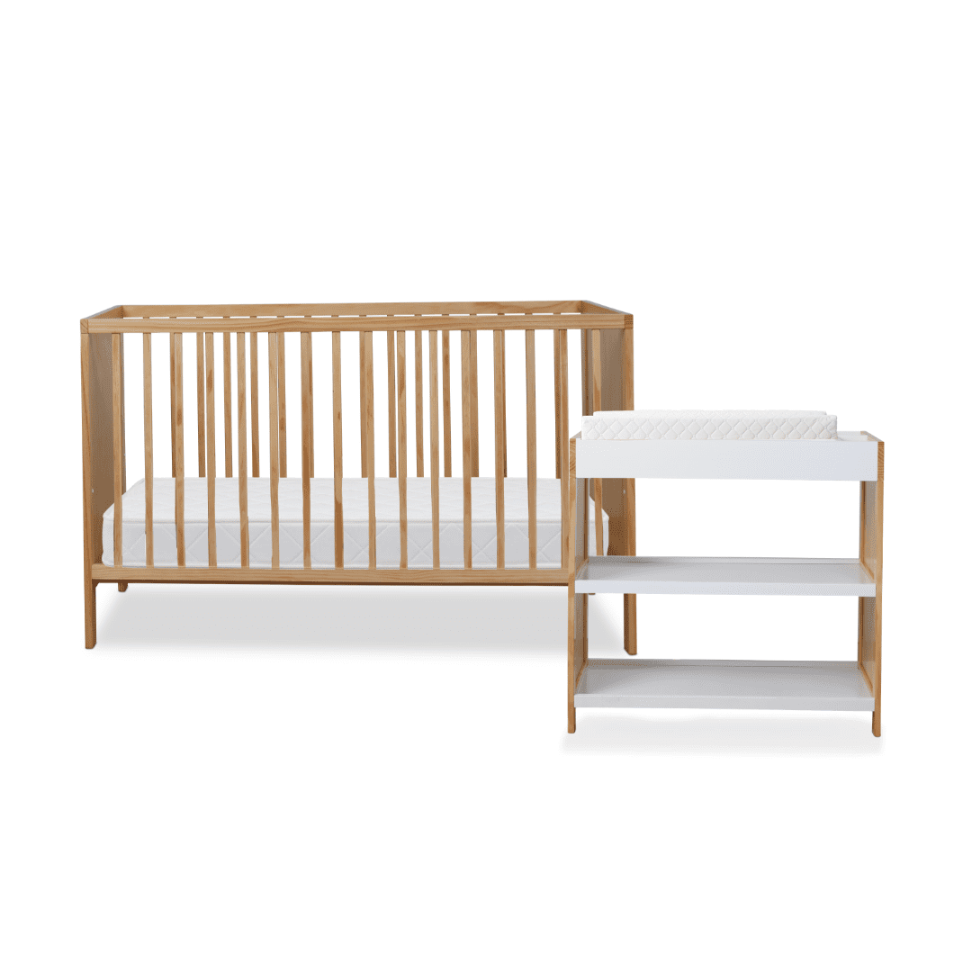 Natural & White 4-Piece Nursery Set - Crib, Dresser, Changing Table & Glider - Perfect for Baby's First Room & Nursery Decor