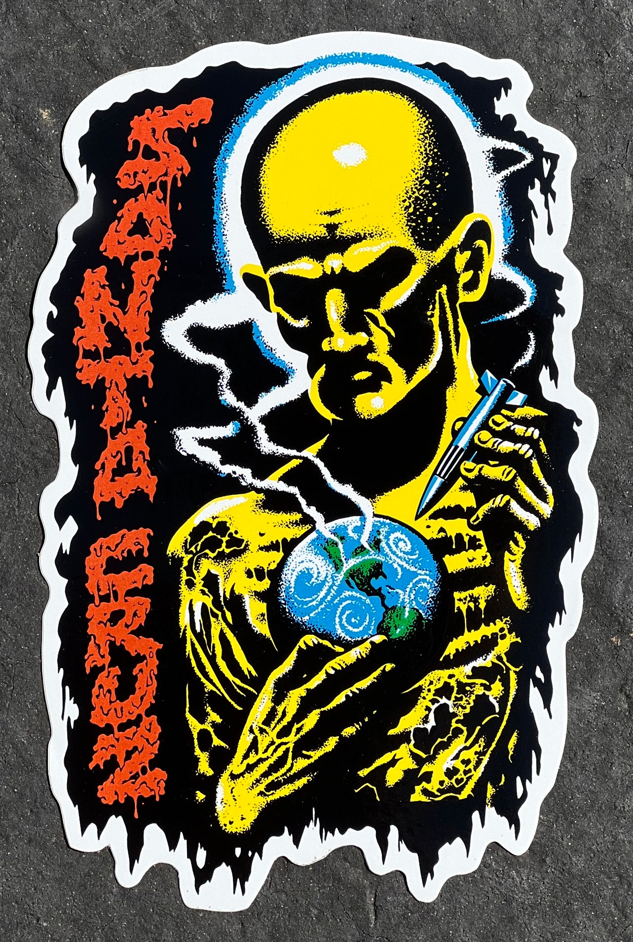 Santa Cruz Jeff Kendall End of the World Skateboard Sticker - Durable Vinyl Decal for Skateboards, Laptops, Helmets - Perfect for Skateboarders & Street Art Collectors