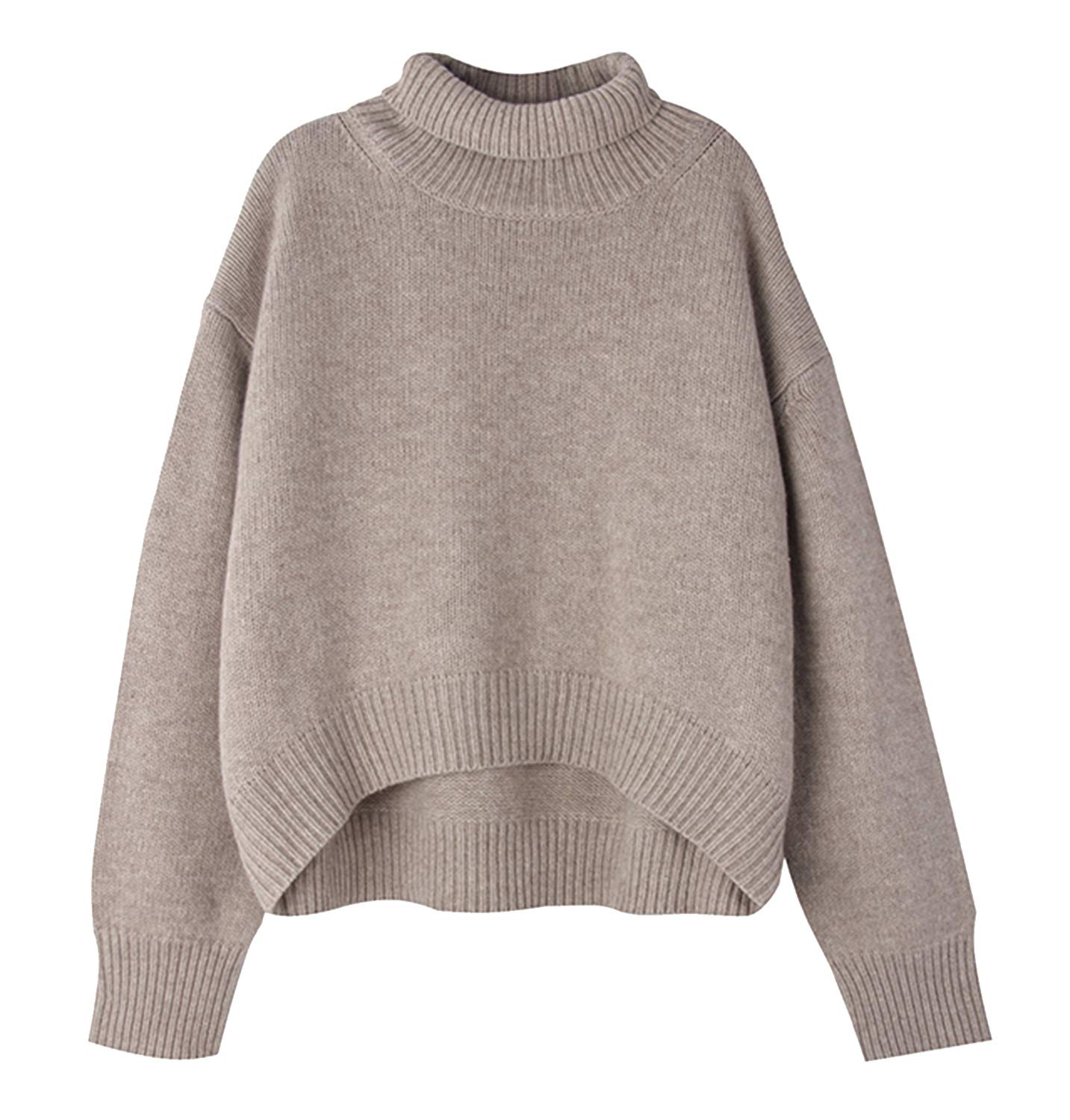 Gihuo Women's Oversized Turtleneck Chunky Knit Sweater - Cozy Winter Pullover for Casual Outfits & Office Wear | Warm Cable Knit Jumper for Fall & Winter Fashion