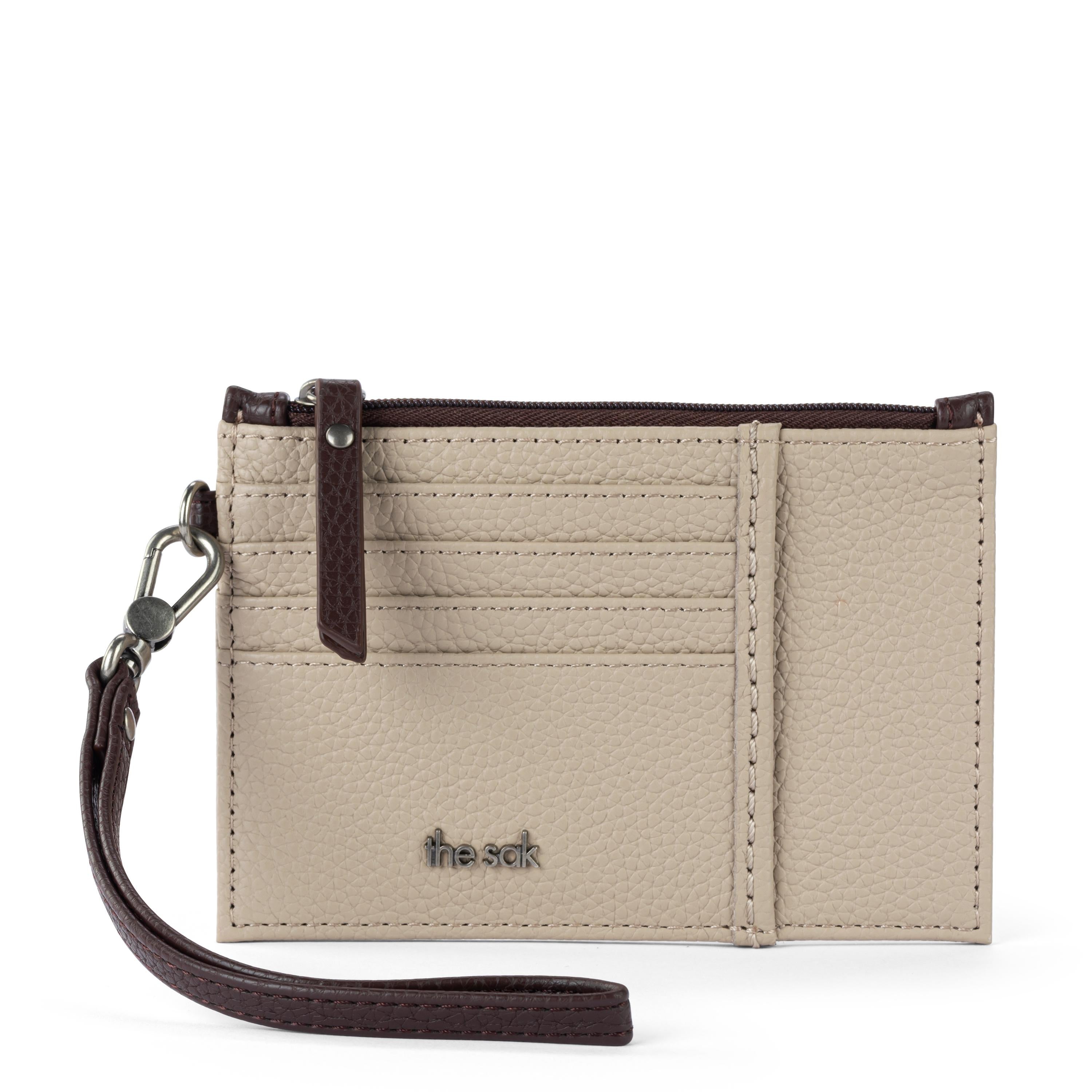 Premium Leather Iris Card Wallet in Sand Mahogany - Slim RFID Blocking Wallet for Credit Cards & ID - Perfect for Travel, Business, and Everyday Use