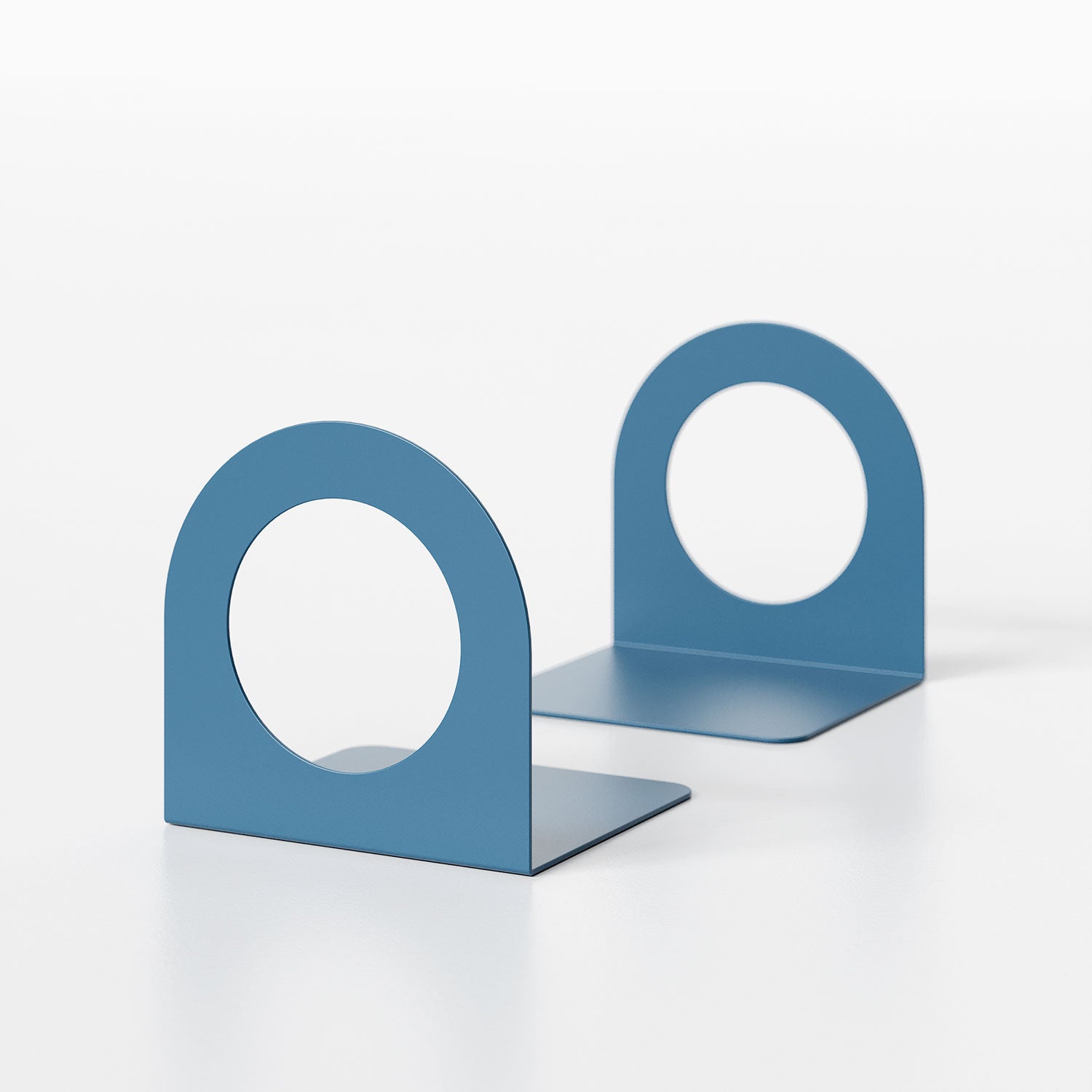 Geo Round Open Bookend Set of 2 - Decorative Book Holder for Shelves & Desks - Perfect for Home Office, Library, and Classroom Organization