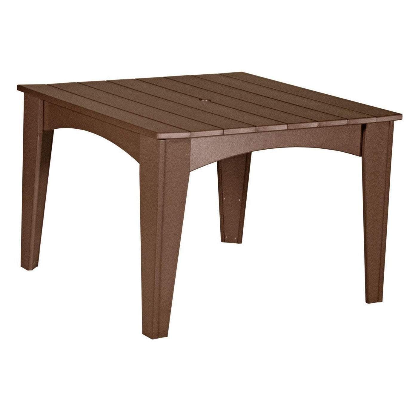 Eco-Friendly Chestnut Brown Recycled Plastic Island Dining Table - Sustainable & Stylish for Kitchen, Patio, or Outdoor Dining Areas
