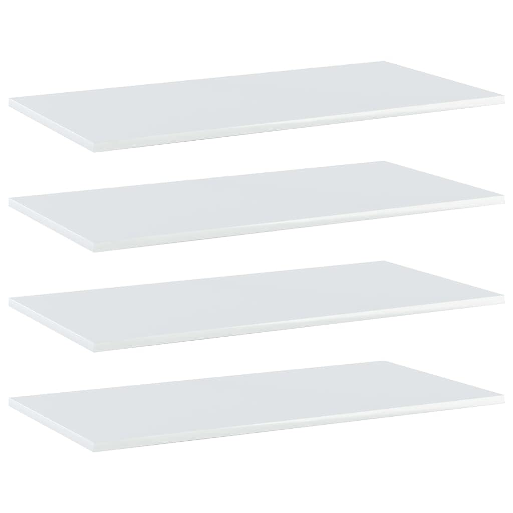 4-Piece High Gloss White Bookshelf Replacement Panels - Floating Shelves for Book Storage & Display - Modern Bookcase Organizer (Accessories Not Included) - Perfect for Home Office, Living Room & Bedroom Organization
