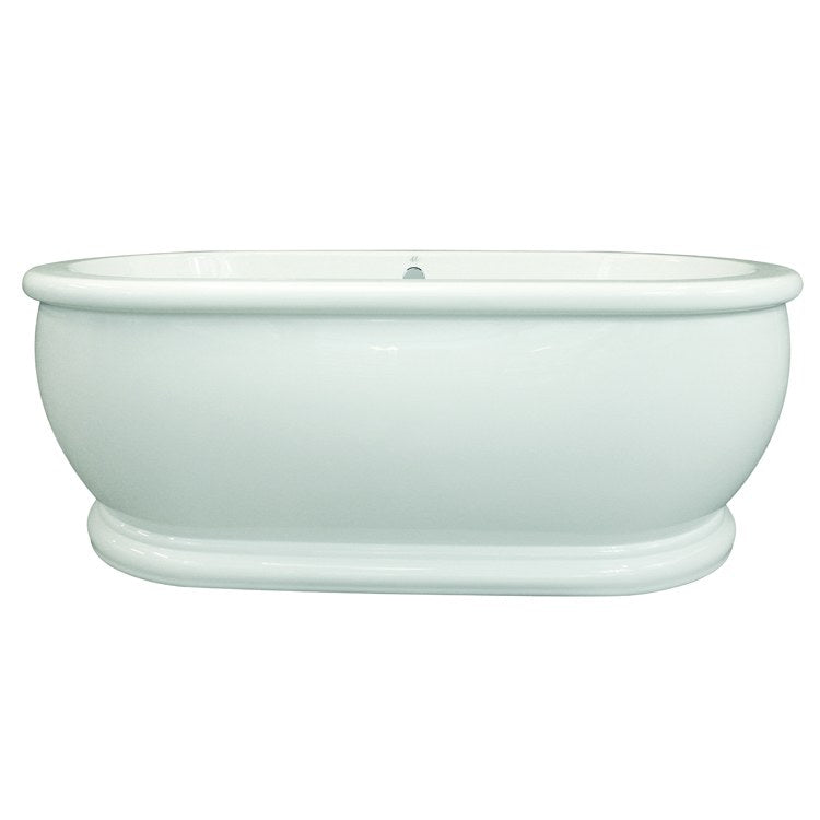 Modern Freestanding Acrylic Air Tub - White Oval Bathtub 66 x 36 x 24 Inch for Luxury Bathroom | Spa-Like Relaxation at Home