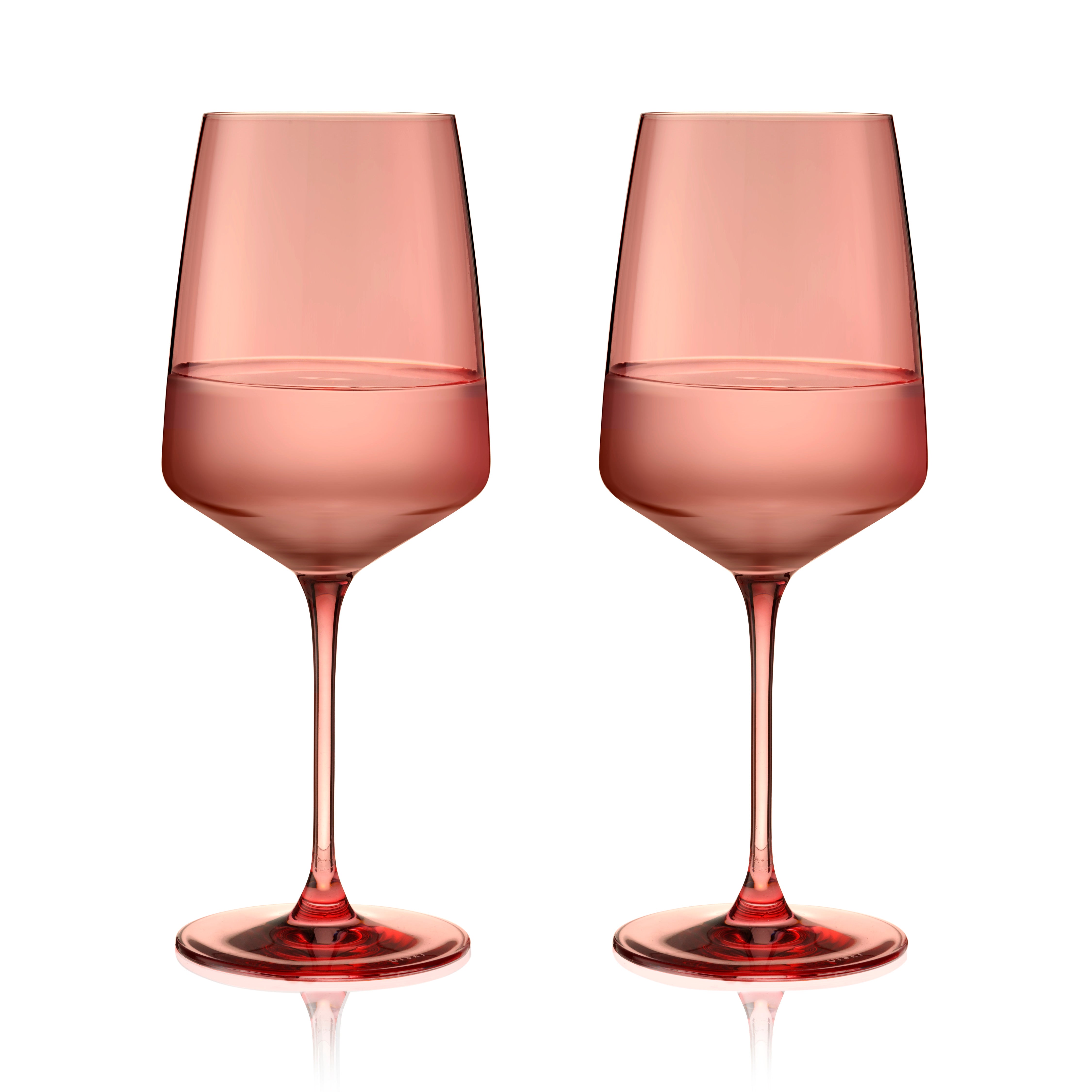 Premium Reserve Nouveau Crystal Wine Glasses - Set of 2, Elegant Pomelo Color for Red & White Wines - Perfect for Dinner Parties, Weddings & Romantic Evenings