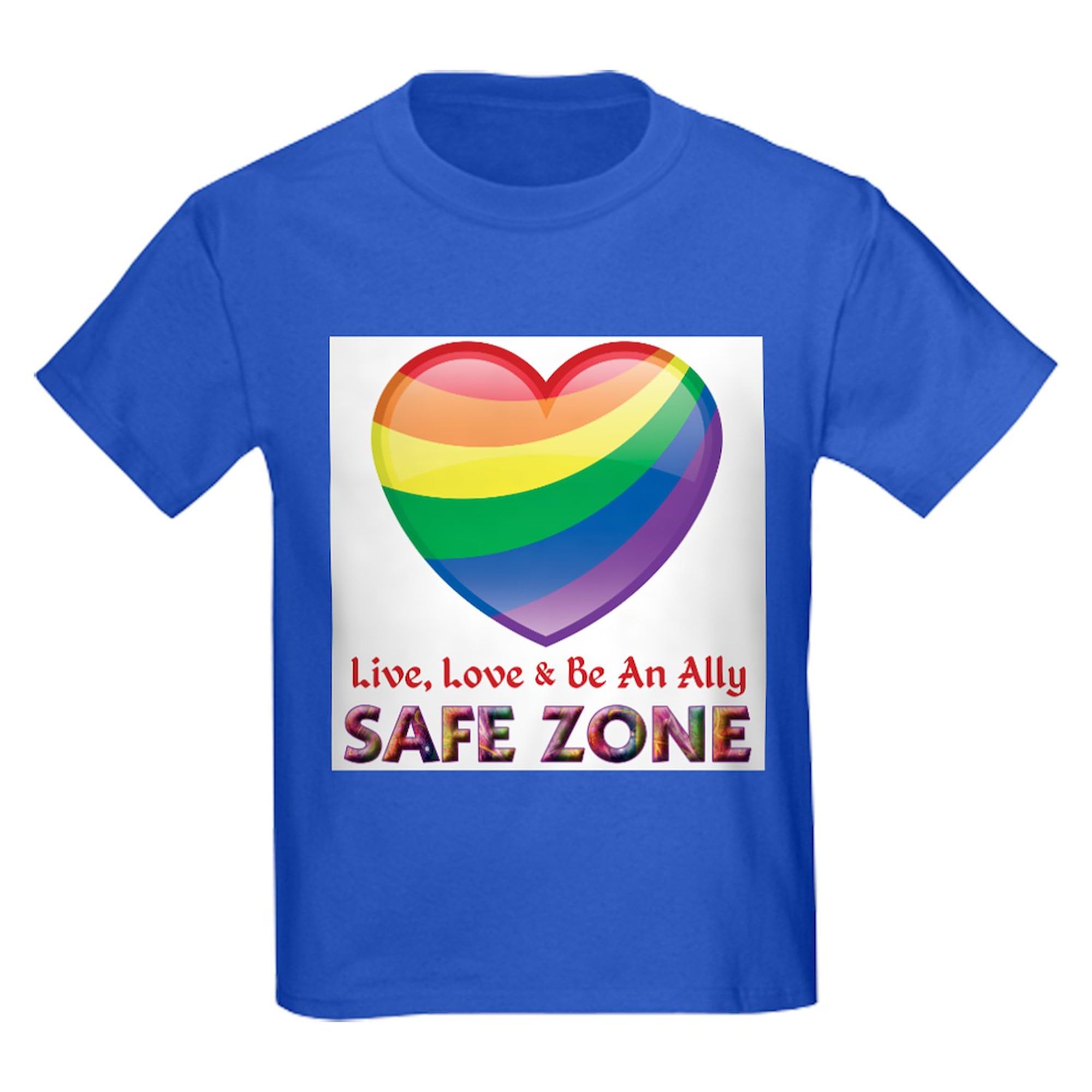 Safe Zone Ally Kids Cotton T-Shirt - Dark Color | Comfortable & Durable for School, Pride Events & Daily Wear