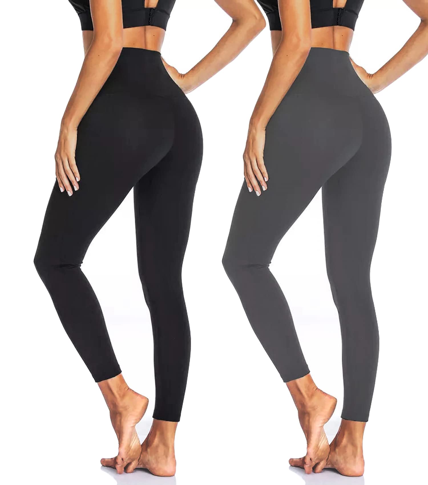 NEW YOUNG Women's High Waisted Yoga Pants - Tummy Control Workout Leggings, Soft Stretchy Black Tights for Women | Perfect for Gym, Running & Everyday Wear