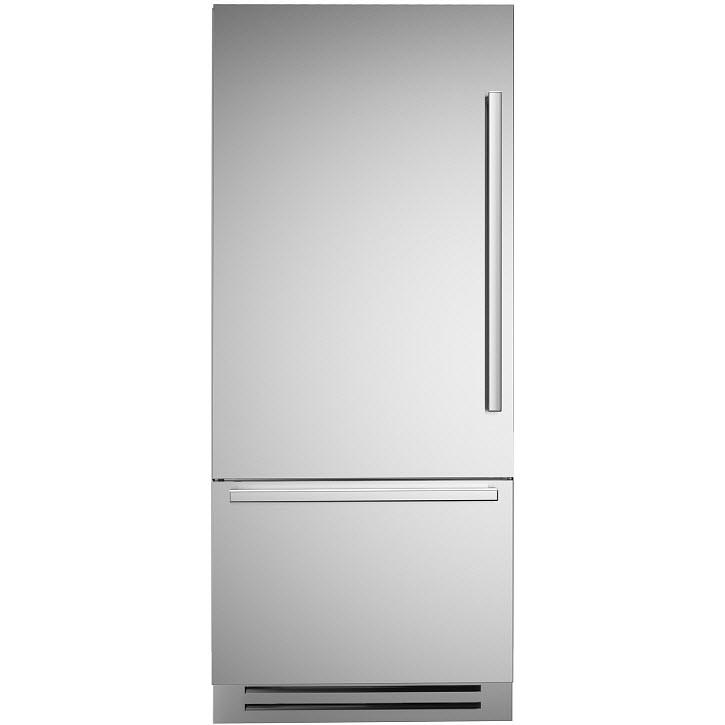 Bertazzoni 36 Inch Built-In Bottom Freezer Refrigerator - 19.6 cu. ft. Capacity, Digital Display, Stainless Steel (Model REF36BMBIXLT) - Perfect for Modern Kitchens & Open-Concept Homes