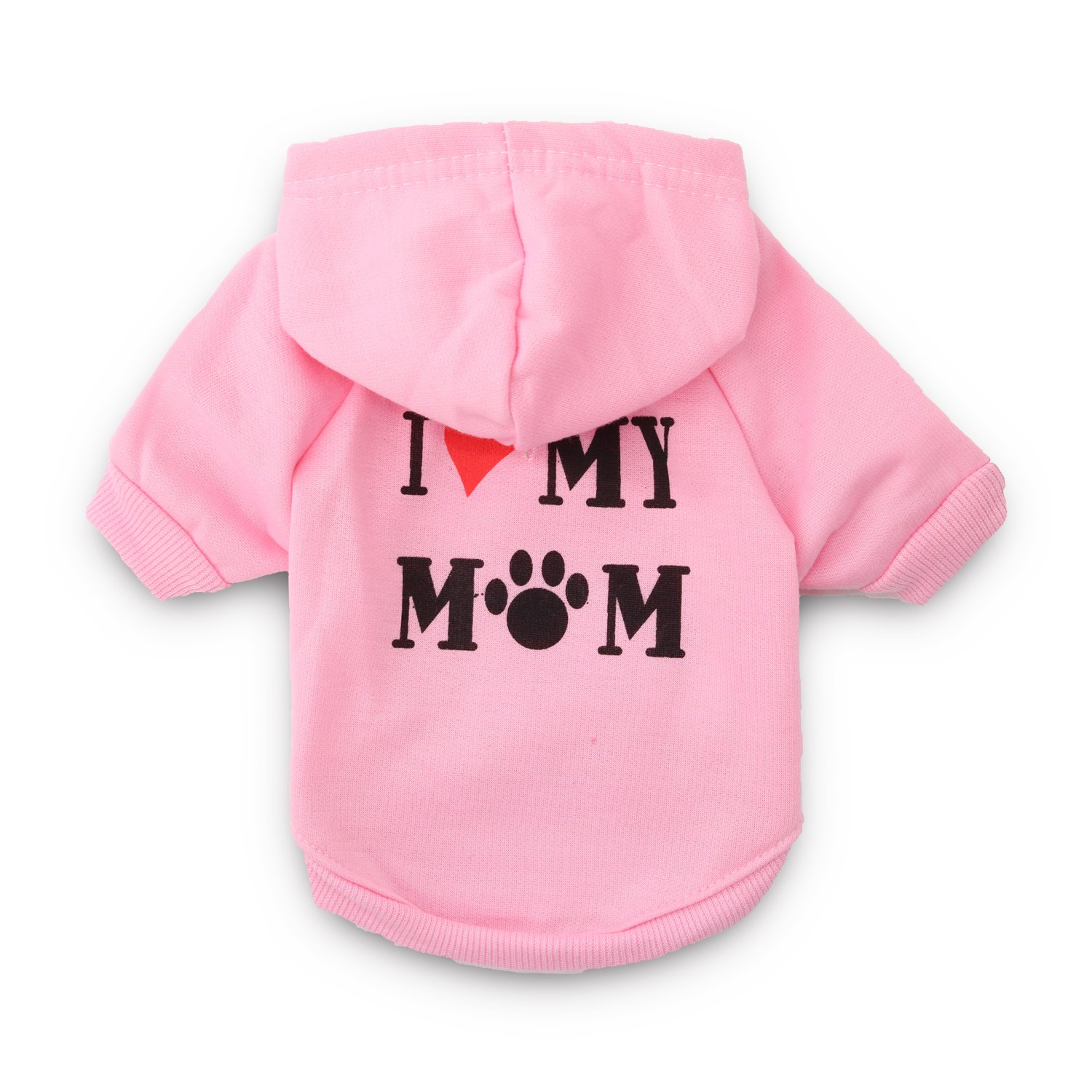 DroolingDog Small Girl Dog Shirts - I Love My Mom Dog Hoodies for XS Puppy - Cute Small Dog Clothes for Girl Puppies - Perfect for Family Photos & Daily Walks