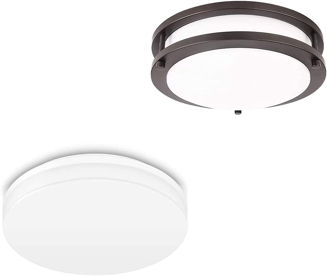 Waterproof LED Ceiling Light & Dimmable LED Ceiling Lamp Set - Oil Rubbed Bronze Finish - Perfect for Bathroom, Kitchen, and Outdoor Covered Patio Lighting