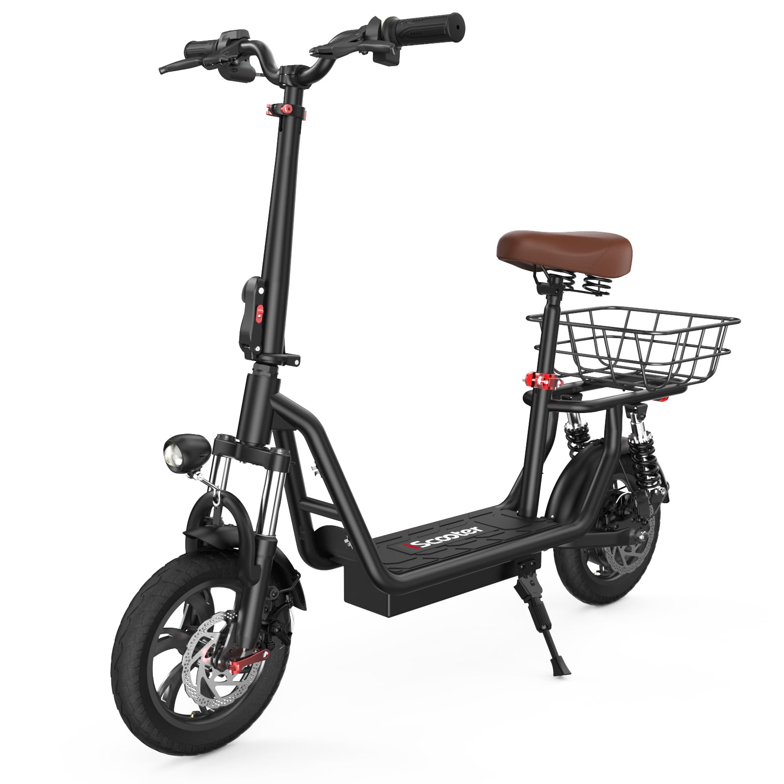 iScooter Electric Scooter with Seat - 37/21 Miles Long Range, 28/19/15.6 MPH Top Speed, 14