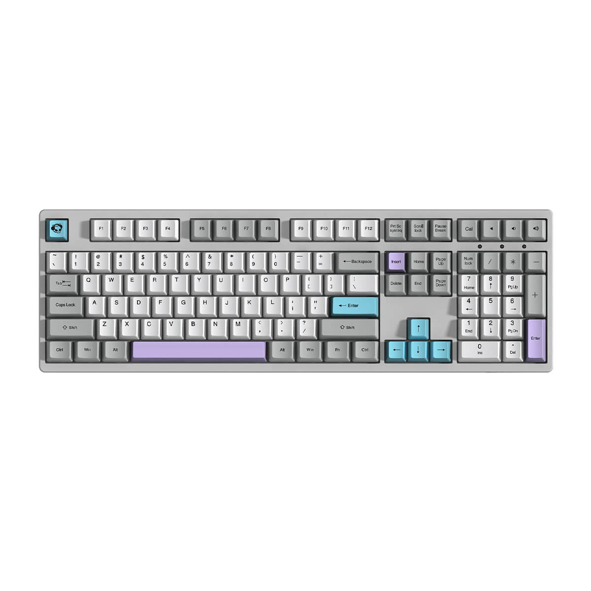 Akko 3108 V2 Silent Mechanical Keyboard - USB C Wired Gaming Keyboard with Muted Gray Design & Pink Switches (No LED) - Perfect for Office, Typing & Quiet Gaming