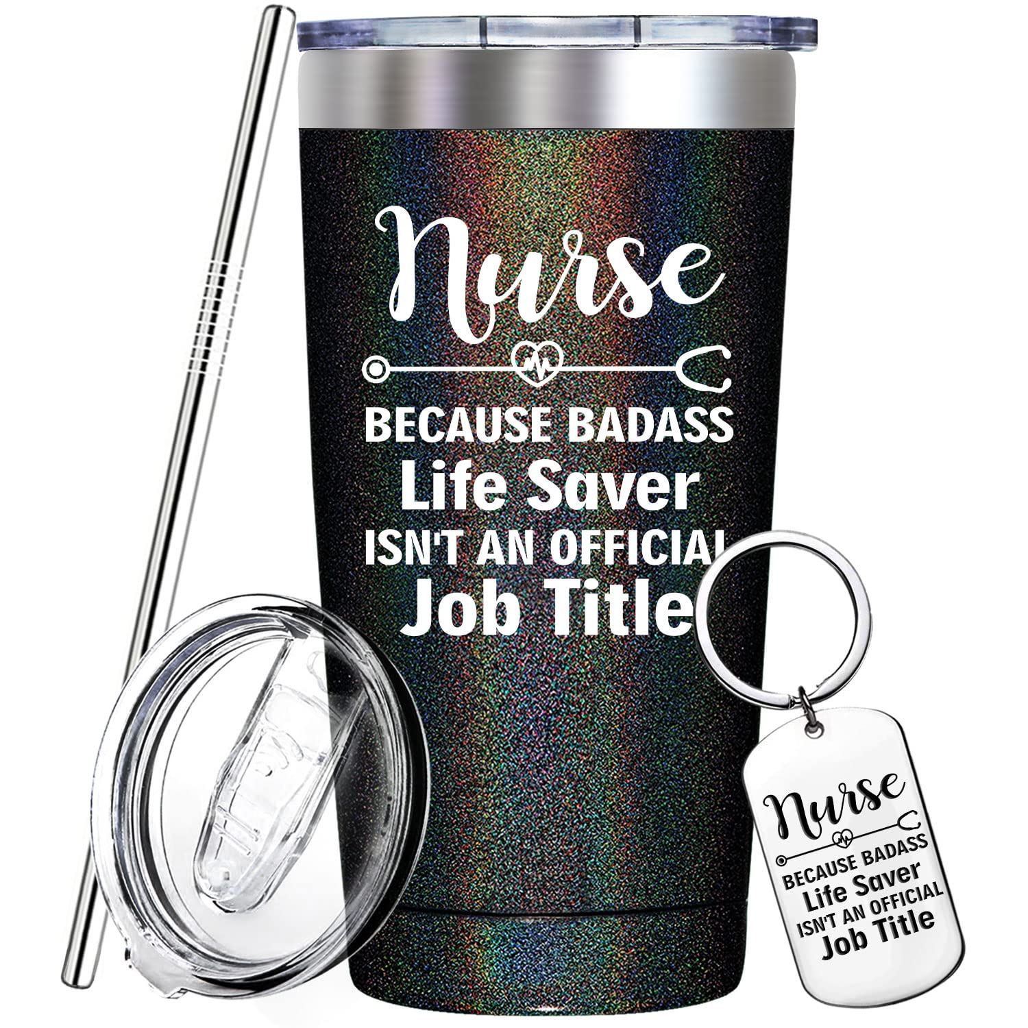 Nurse Appreciation Gifts - Insulated Tumbler Cup with Keychain for Nurses Week, Christmas & Birthday - Perfect for Women & Men Healthcare Workers - Great for Hospital Shifts, Clinical Work & Daily Use