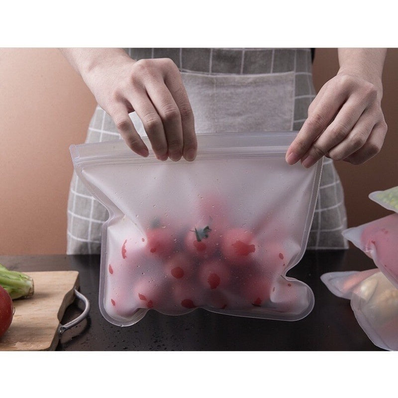 Reusable Ziplock Food Storage Bags for Vegetables, Fruits & Meal Prep - Airtight Plastic Zip Seal Bags for Refrigerator, Freezer & Pantry Organization | Perfect for Fresh Produce, Snacks & Leftovers