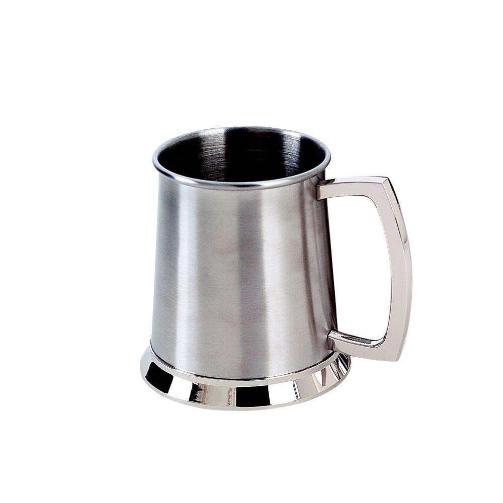 20oz Stainless Steel Beer Mug with Handle - Matte Finish for Chilled Draft Beer, Outdoor BBQs & Camping - Durable & Insulated Drinking Glass