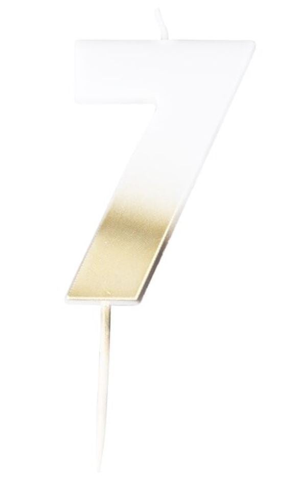 Number 7 Ombre Gold Scented Candle - Elegant Home Decor for Living Room, Bedroom & Wedding Centerpieces