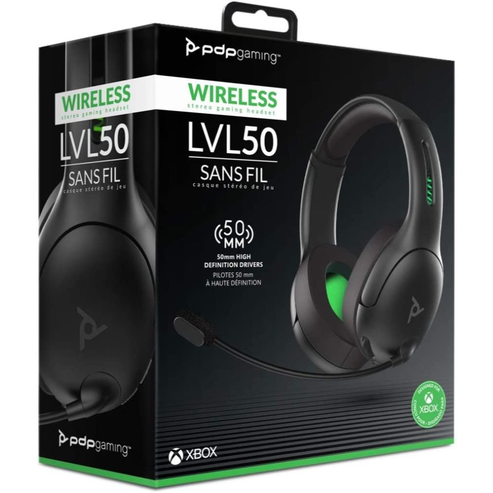PDP LVL50 Wireless Stereo Gaming Headset for Xbox One & Series X - Noise Cancelling Mic, Comfortable Ear Cushions - Perfect for Competitive Gaming & Late-Night Sessions