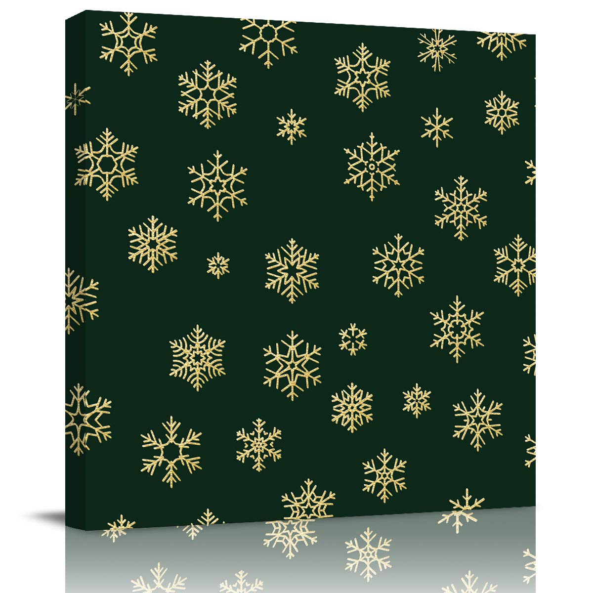 20x20in Merry Christmas Snowflake Canvas Wall Art - Green Aesthetic Painting for Bedroom, Living Room & Office Decor - Perfect for Holiday Home Decoration & Seasonal Gifts