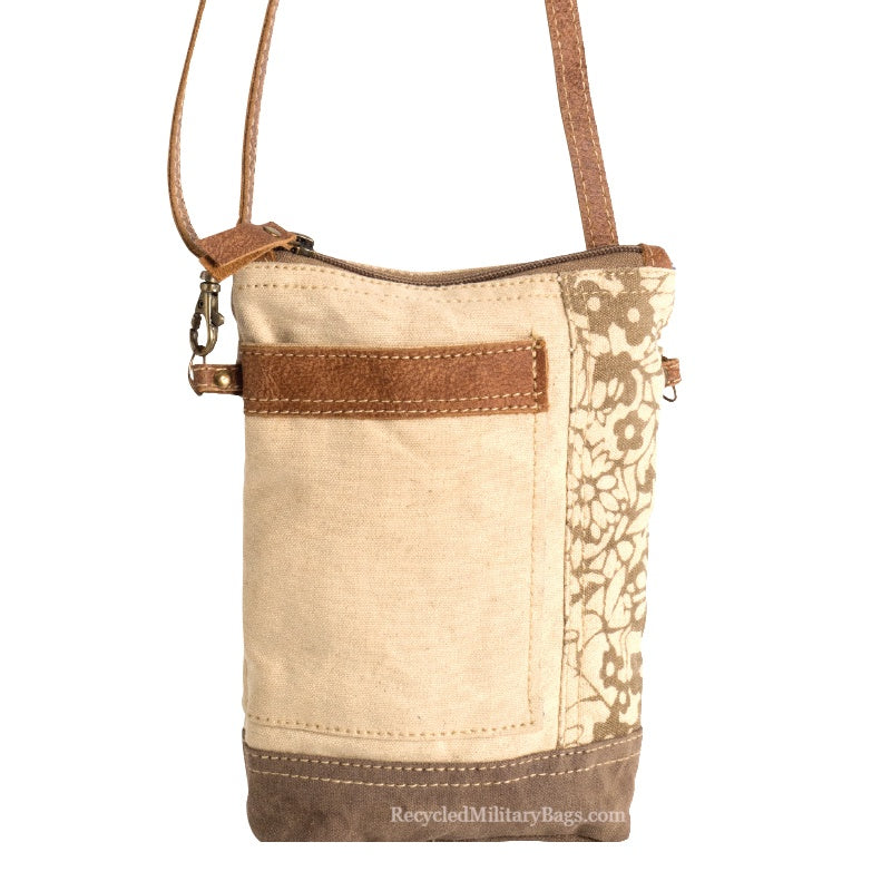 Floral Canvas Crossbody Bag for Women - Small Passport Purse for Travel, Festivals, Concerts & Parties | Lightweight & Stylish Everyday Carry-On