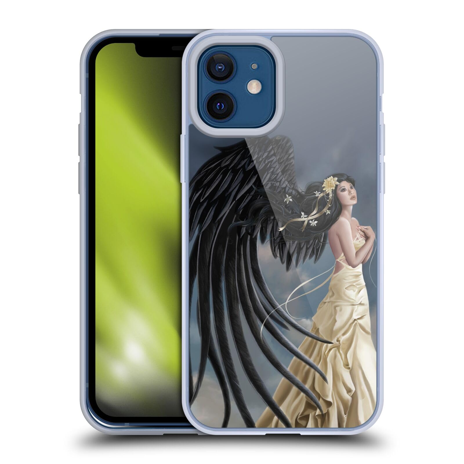 Head Case Designs Nene Thomas Citrine Chrysanthemum Angel Gothic Soft Gel Phone Case for iPhone 12/12 Pro - Protective Artistic Cover for Women, Fantasy Lovers & Gift Occasions