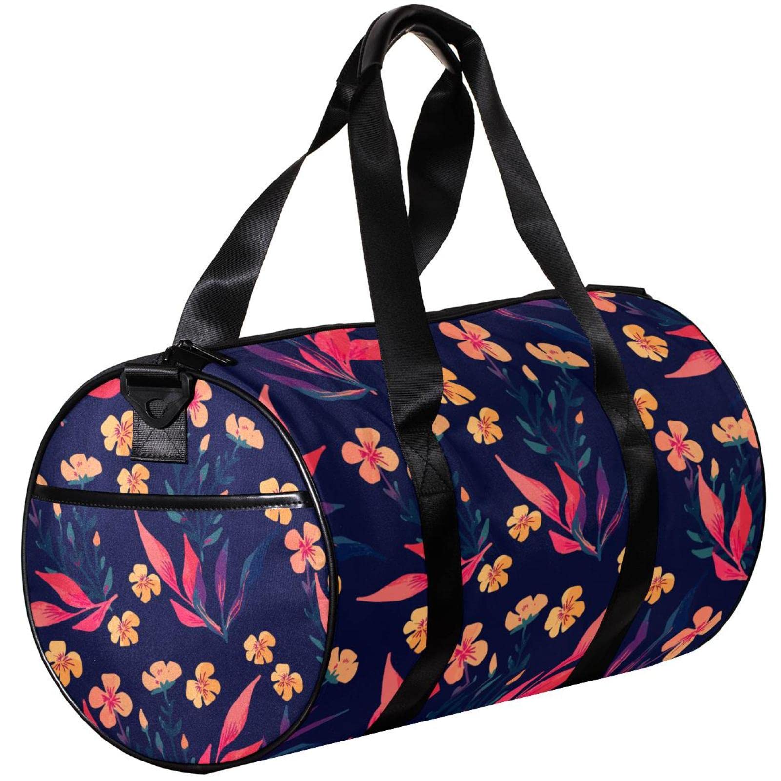 Stylish Travel Duffel Bag with Leaf Floral Print - Lightweight Gym & Sports Bag for Men & Women - Perfect Small Weekender for Gym, Travel & Weekend Getaways