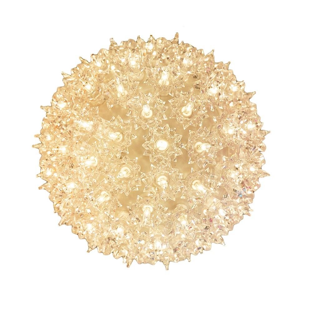 Outdoor Christmas Starlight Sphere Hanging Light Ball - 7.5 Inch Clear Decorative Holiday Lights with 100 LED Bulbs for Porch, Garden & Party Decorations