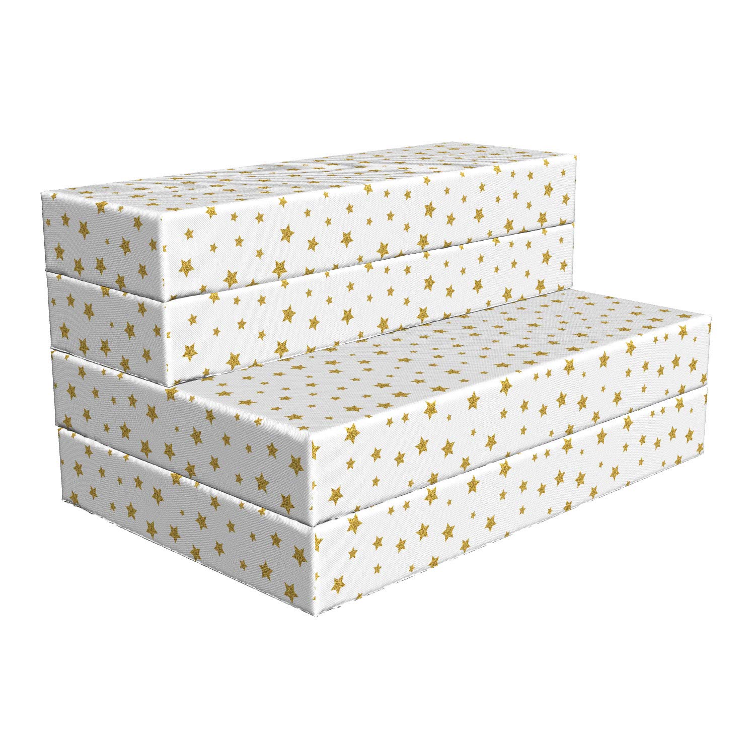 Ambesonne Birthday Foldable Mattress - Yellow Stars Pattern, 74.8