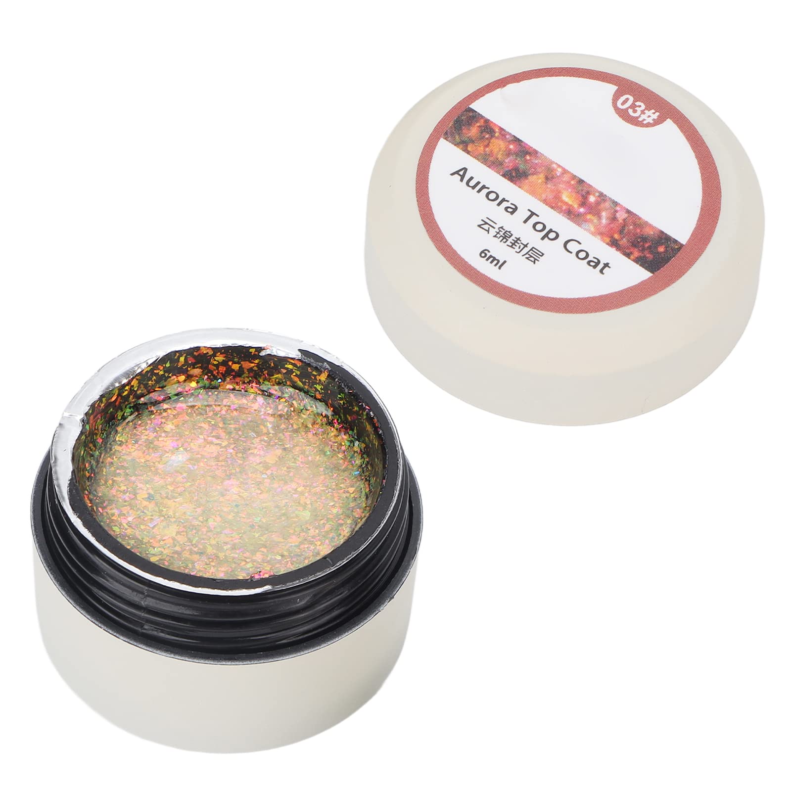 Long Lasting Glitter Nail Polish Top Coat with Safe Ingredients - Low Odor Sequin Nail Varnish for Salon & Home Manicures - Perfect for Nail Tips, DIY Nail Art & Special Occasions #03