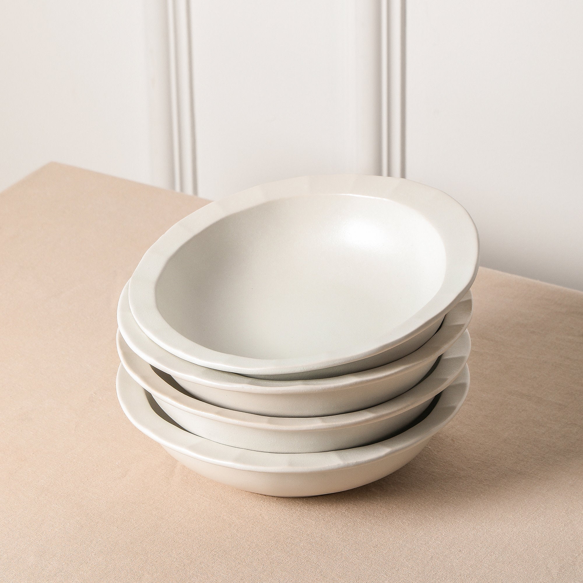 Premium Oasis Stoneware Dinnerware Set - 16-Piece White Porcelain Dinnerware for Everyday & Formal Dining - Elegant Tableware for Family Meals, Dinner Parties & Restaurant Use