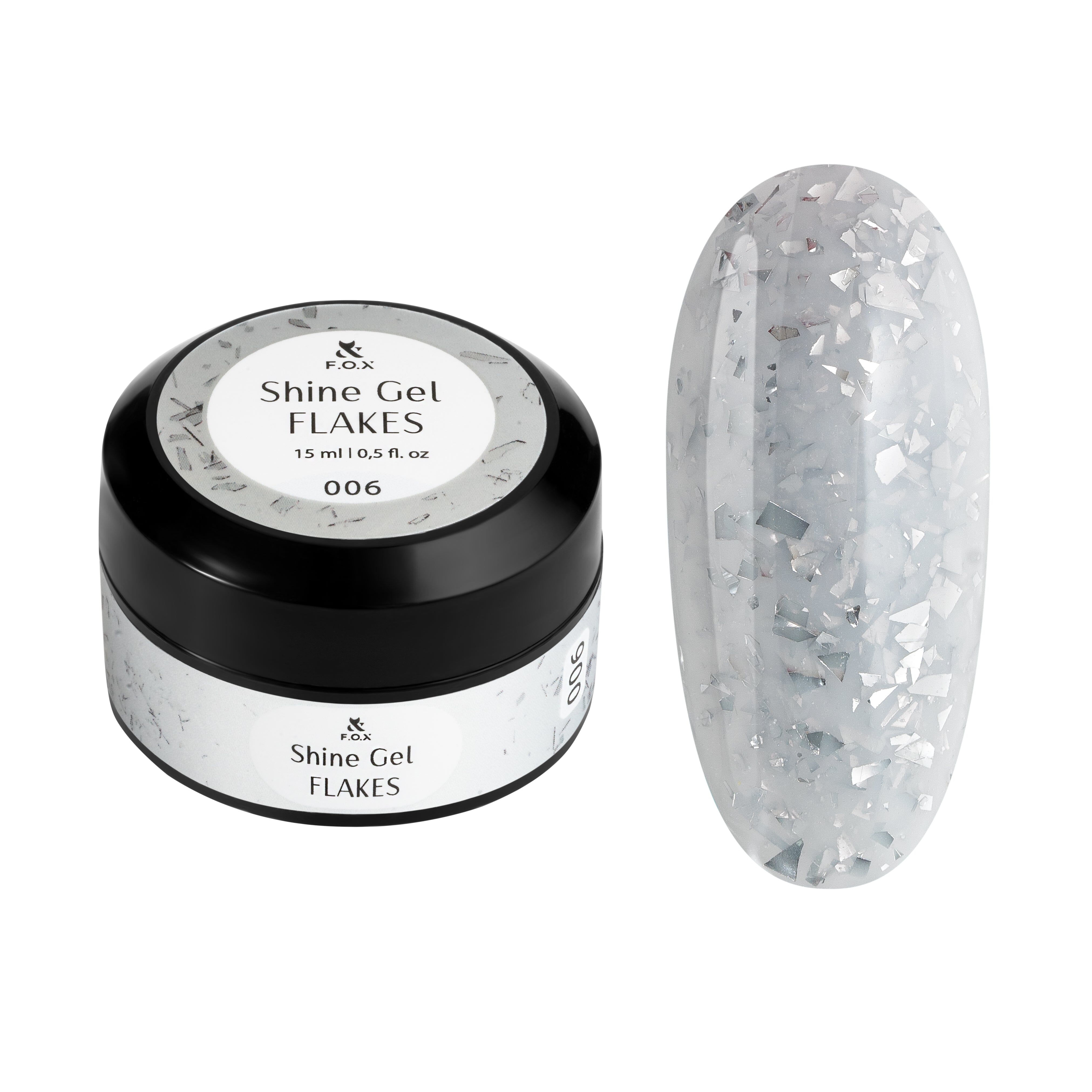 F.O.X Shine Gel Flakes 006 - Premium Nail Art Glitter for Professional & DIY Manicures - Perfect for Parties, Weddings, and Special Occasions