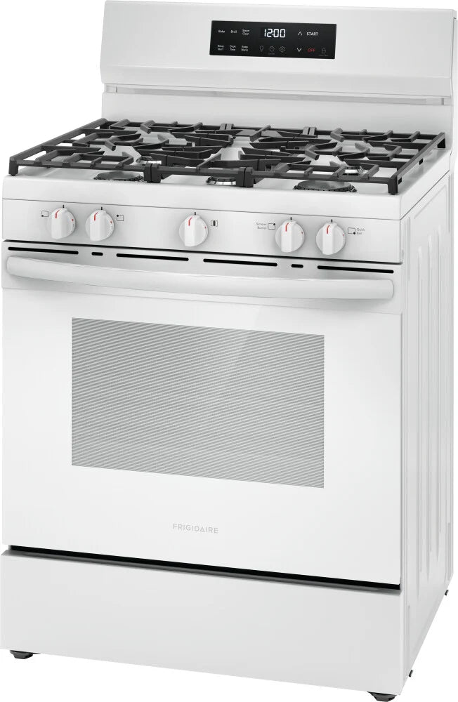 Frigidaire FCRG3062AW 30-Inch Gas Range with Steam Clean Function - White | Perfect for Modern Kitchens & Home Cooking