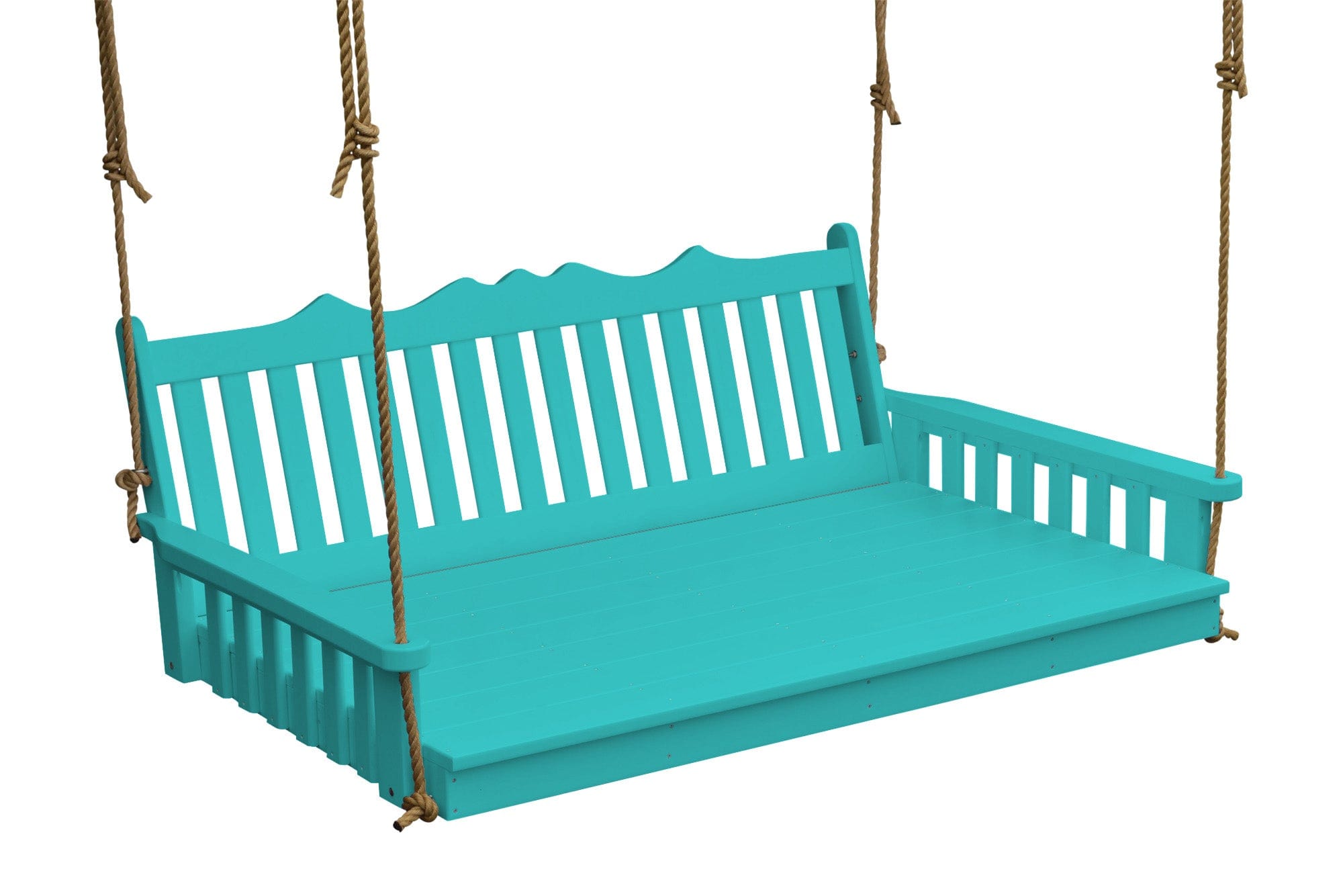 Keystone Amish Co. Twin York Recycled Plastic Swing Bed - Durable Outdoor Patio Furniture for Relaxing in Aruba Style | Perfect for Backyard, Garden, or Porch Lounging