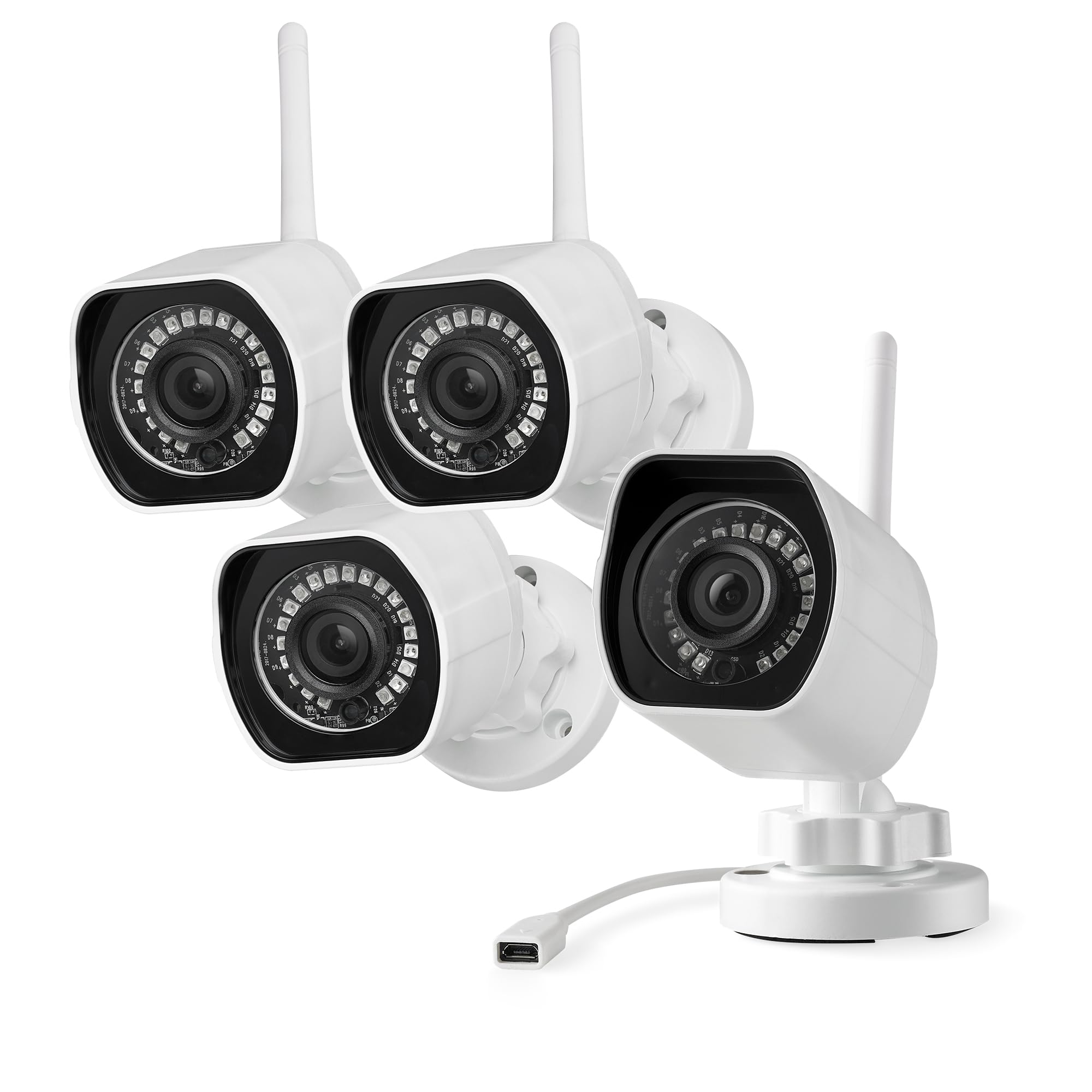 Zmodo 1080p Full HD Outdoor Wireless Security Camera System - 4 Pack Smart Home WiFi IP Cameras with Night Vision, Plug-in, Alexa Compatible for Indoor/Outdoor Use | Monitor Your Home, Yard & Business 24/7