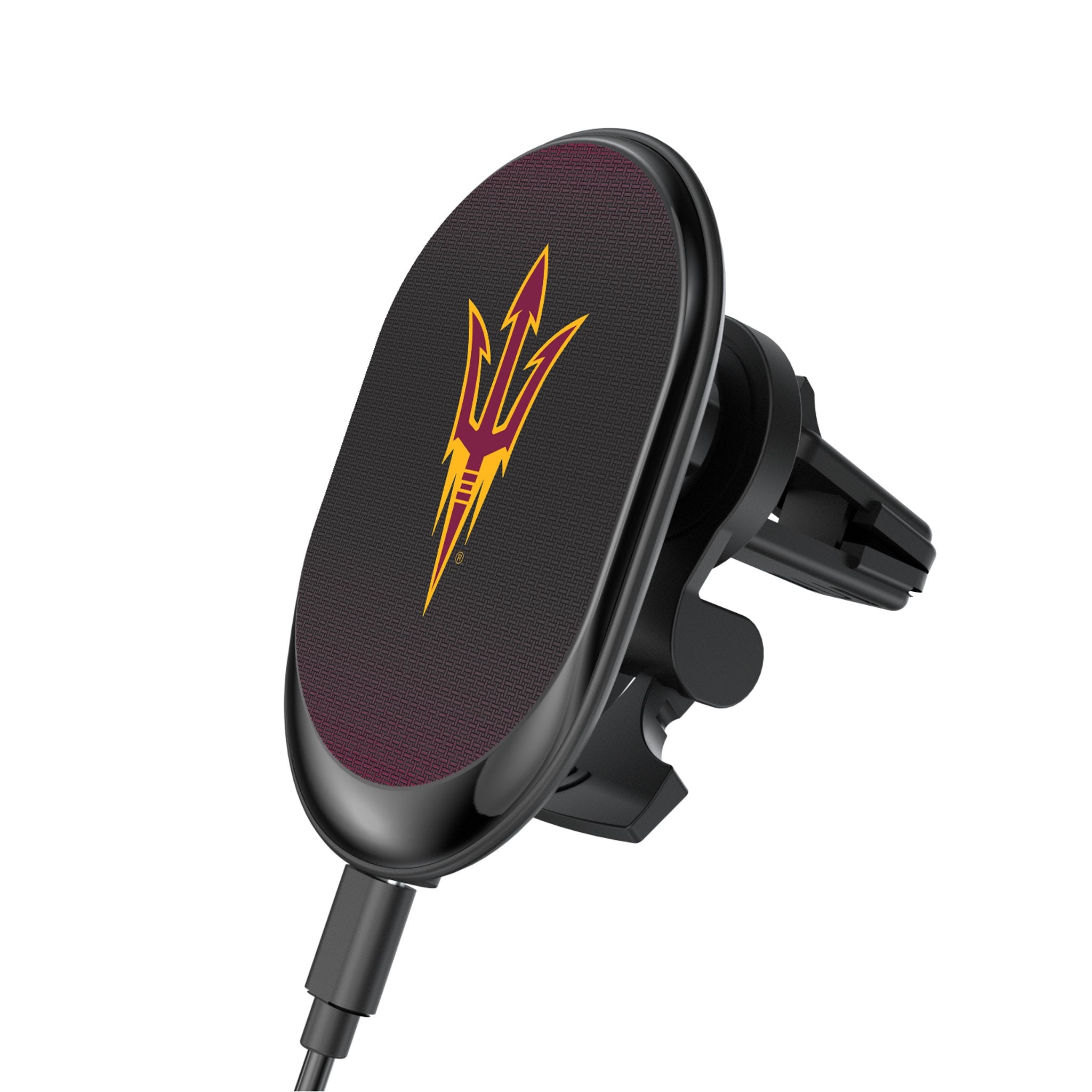 Arizona State University Sun Devils Wireless Magnetic Car Charger - Fast Charging Linen Phone Mount for iPhone & Android - Perfect for Road Trips & Commuting