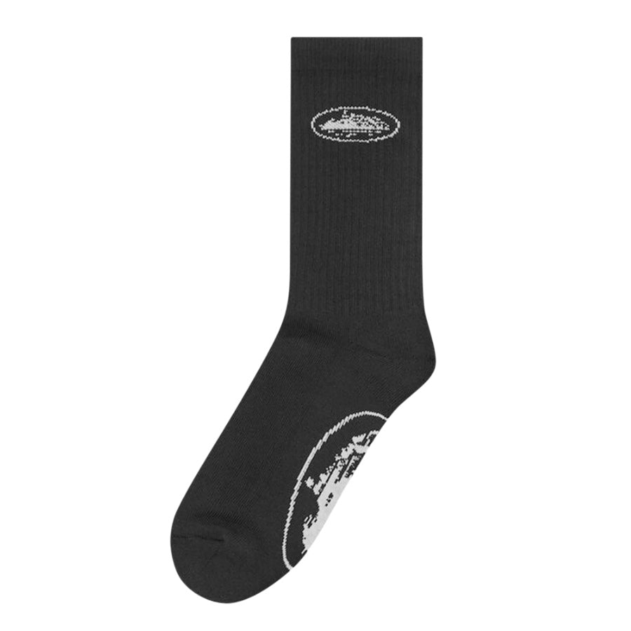 Corteiz Alcatraz Black Socks 2-Pack - Comfortable & Stylish Unisex Crew Socks for Casual Wear, Sports & Everyday Use