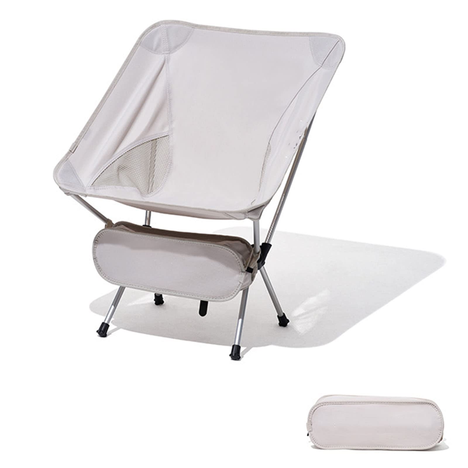 Ultralight Portable Folding Rocking Chair with Cushion & Storage Bag - 220Lb Capacity - Perfect for Camping, Hiking, Beach, Picnic & Backyard Relaxation - White Outdoor Lounge Chair
