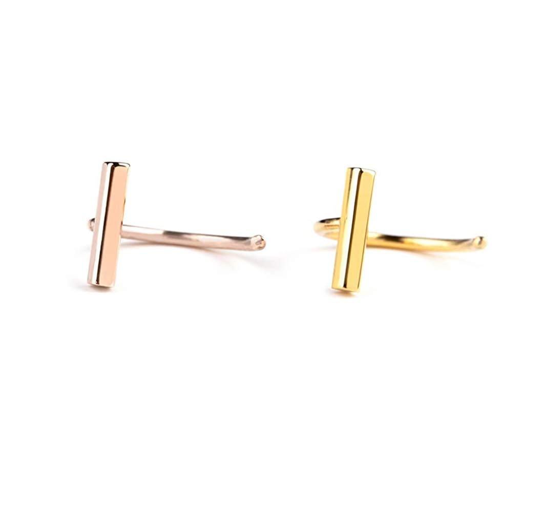 Unique Open Hoop Earrings for Women | Solid Gold 9K, 14K & 18K Bar Earrings | Handmade Gold Hoop Earrings | Best Friend Gift for Her | Perfect for Everyday Wear, Date Nights & Special Occasions