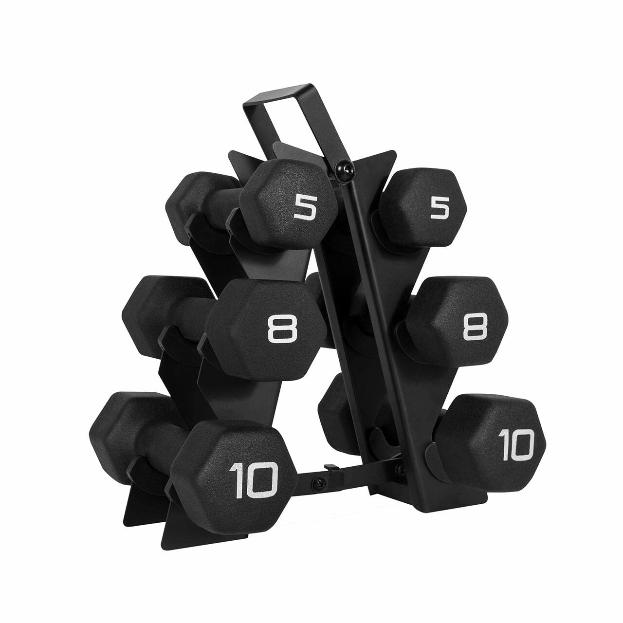 CAPHAUS Black Neoprene Coated Dumbbell Set - Anti-Slip & Anti-Roll Design for Home Gym, Personal Training, and Fitness Studio - Perfect for Strength Training, Yoga, and Workout Routines