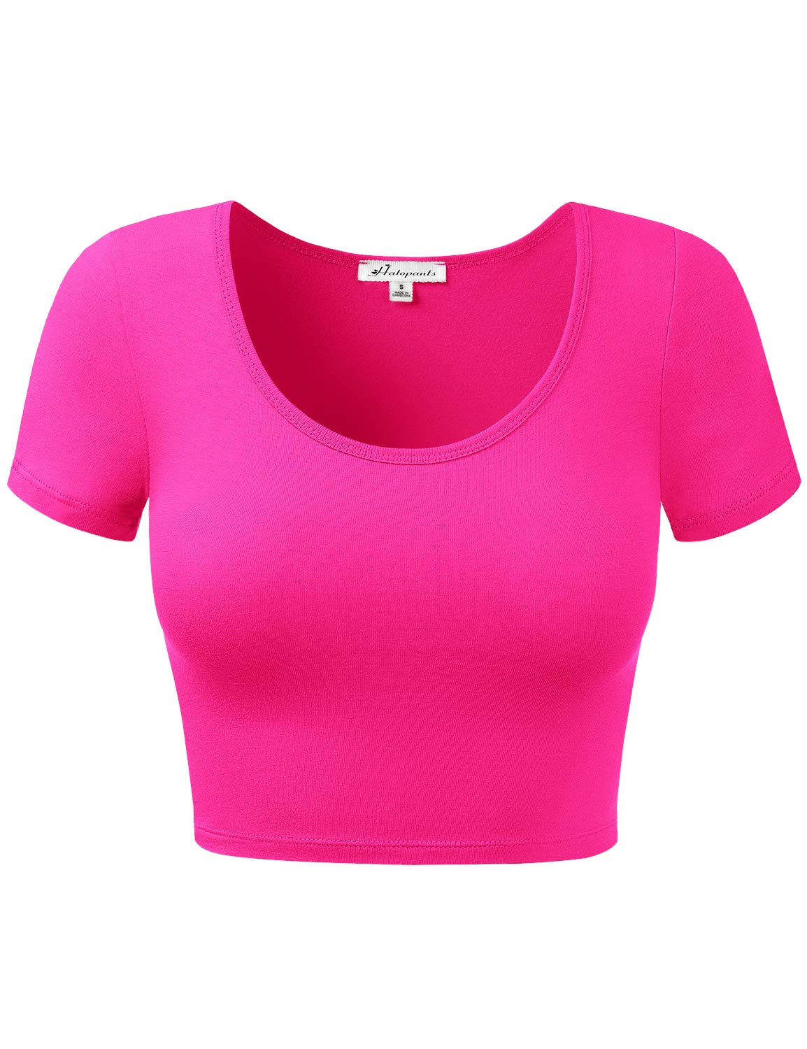 Women's Cotton Scoop Neck Crop Tops - Short Sleeve Basic Casual Shirts for Summer, Beach, and Everyday Wear
