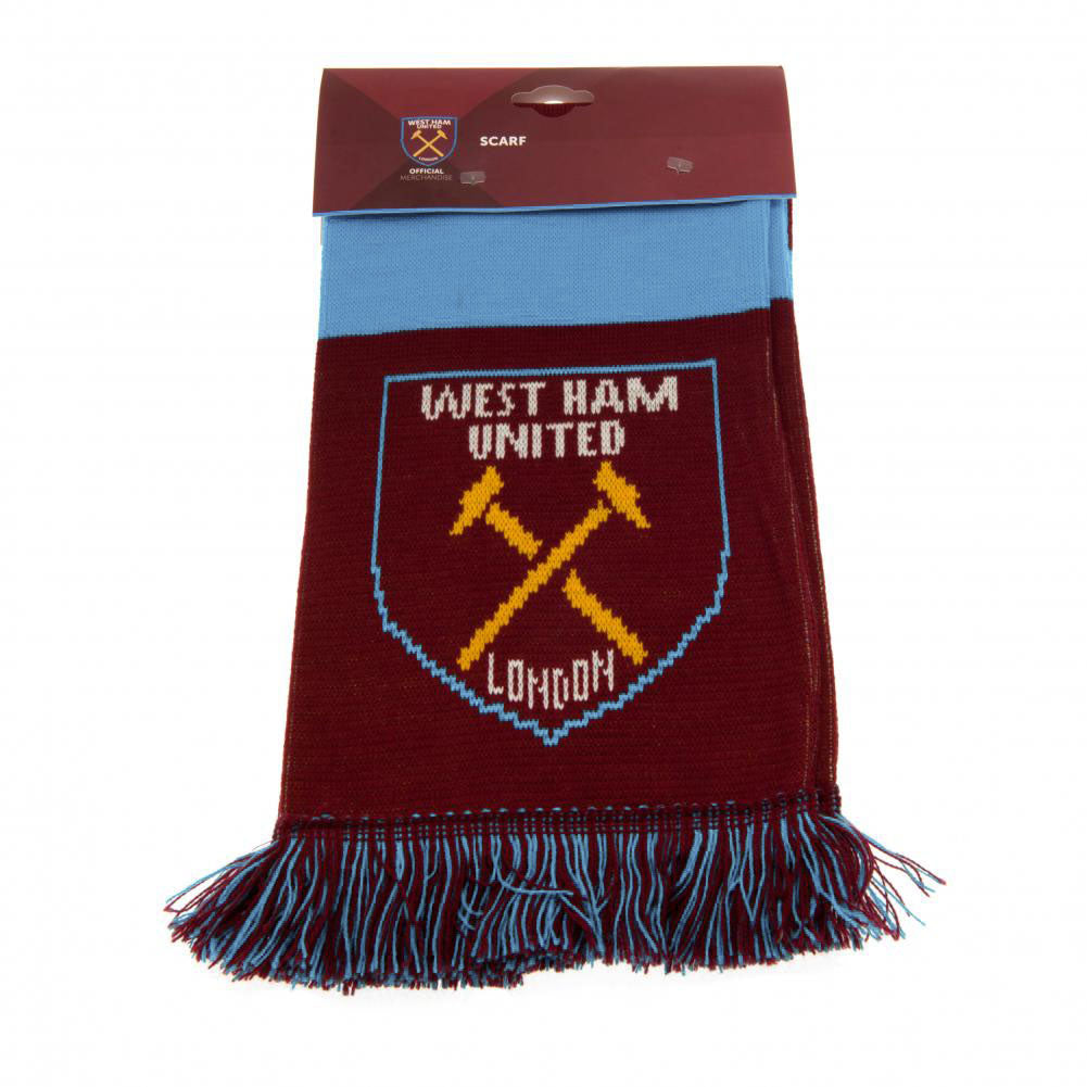West Ham United Premier League Football Scarf - Narrow Bar Design for Fans & Supporters - Perfect for Match Days, Cold Weather & Team Spirit