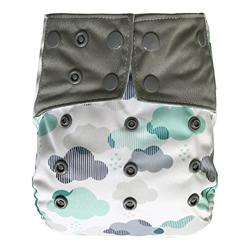 **Reusable Waterproof Diaper Cover Shell for Baby – Eco-Friendly Cloth Diaper Liner for Prefolds, Flats, Fitted or Inserts (Cloud) – Perfect for Daycare, Travel & Overnight Use**