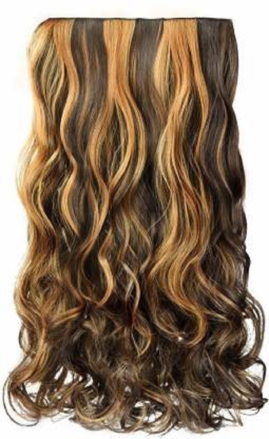 Stylish Golden Highlight Curly Hair Extensions for Women - Perfect for Parties, Weddings & Everyday Glam